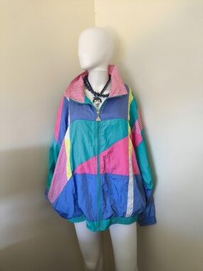 Vintage 80s/90s Casual Isle Colorblock Windbreaker XL